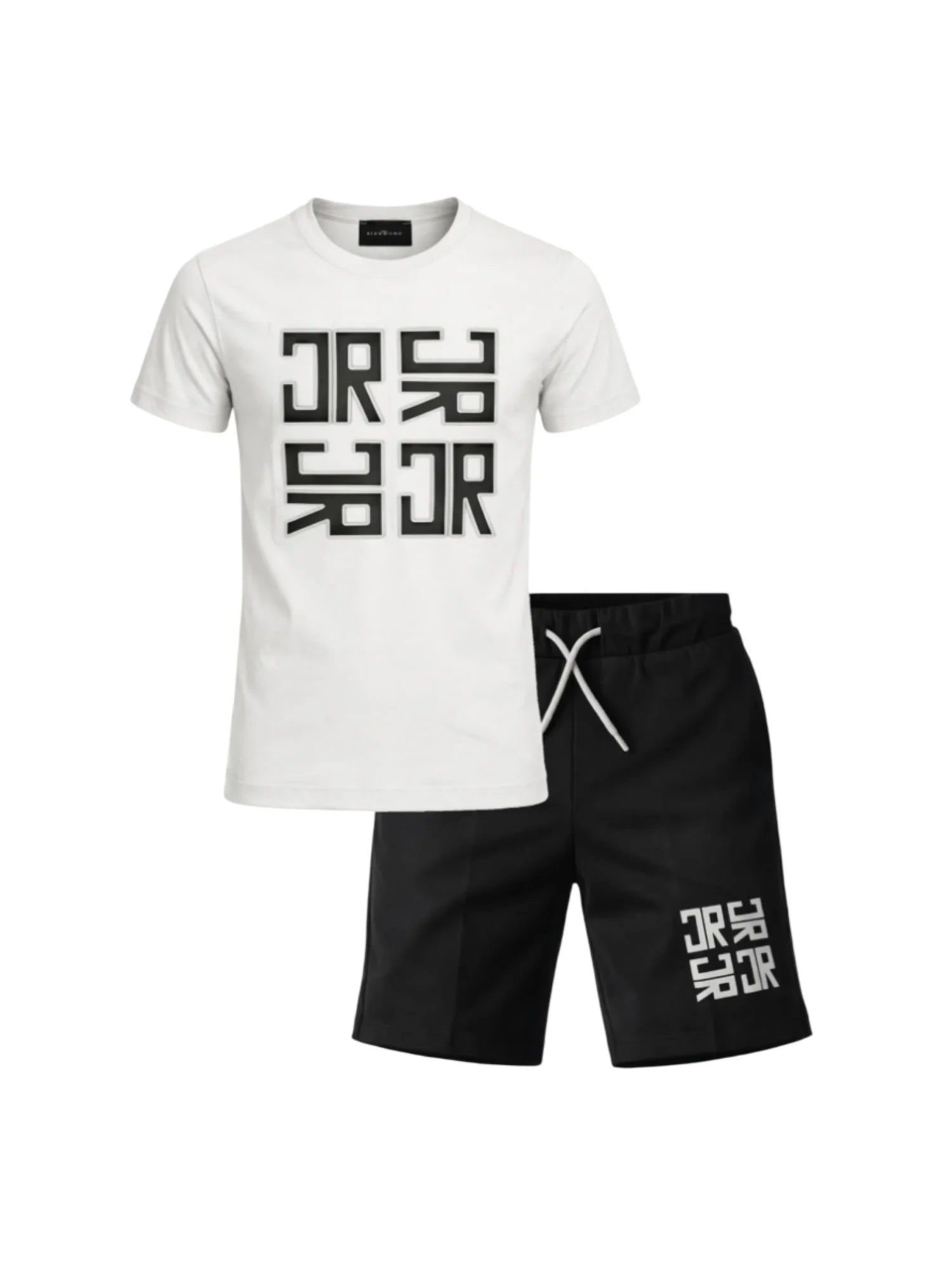 John Richmond completo bambino T-shirt e bermuda con logo grigio nero RBP26007CJ BLUE VAPOR-BLACK John RICHMOND