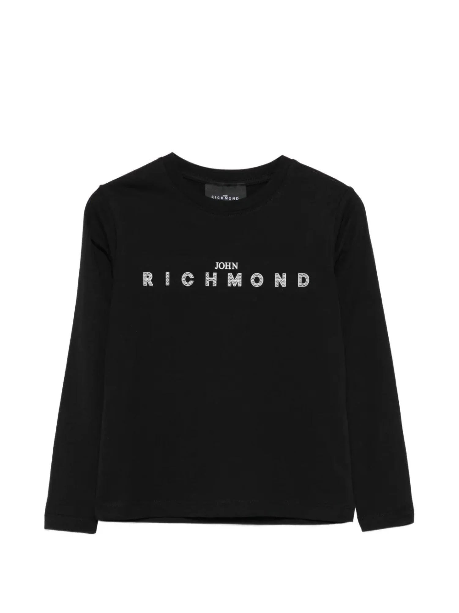 John Richmond T-shirt manica lunga bambino con logo nero RBP26021TS BLACK John RICHMOND