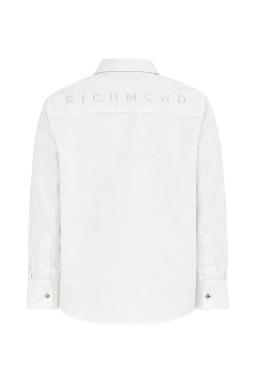 John Richmond camicia manica lunga bambino con logo bianco RBP26029CA WHITE John RICHMOND