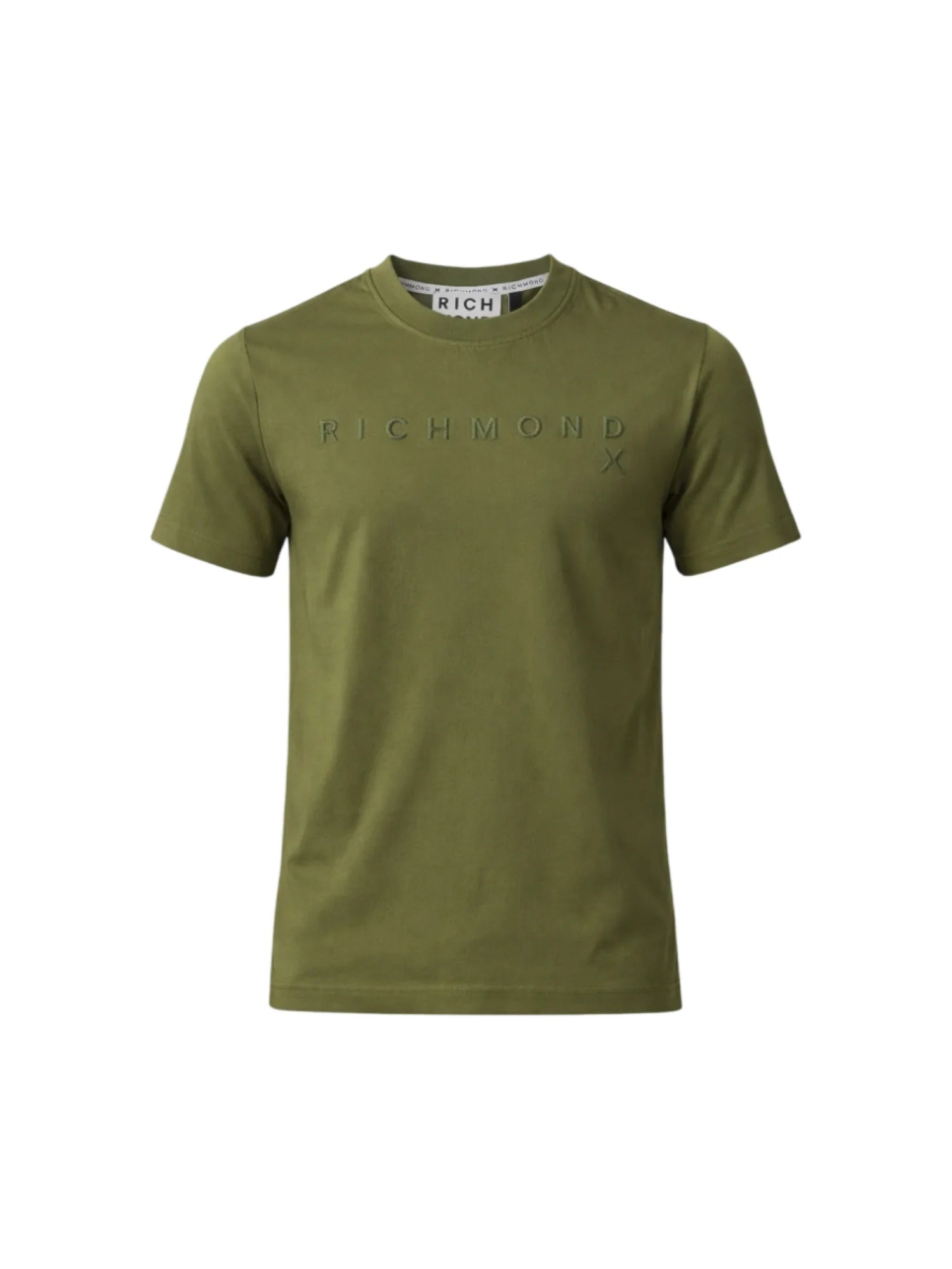 John Richmond T-shirt manica corta con logo verde militare UMP26018TS GREEN MAYFLY John RICHMOND