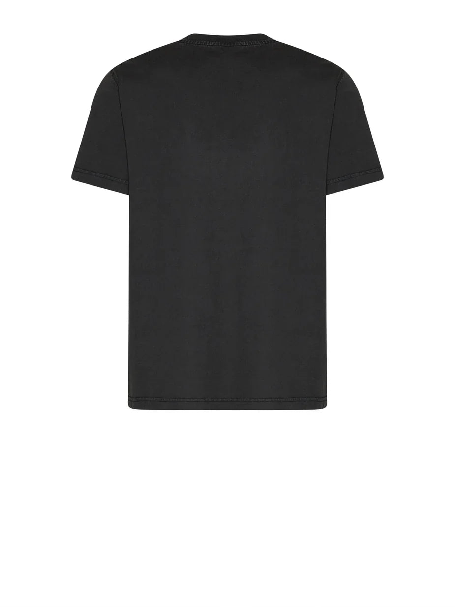 John Richmond T-shirt uomo Supamin con logo strass nero UMP26105TS BLACK John RICHMOND