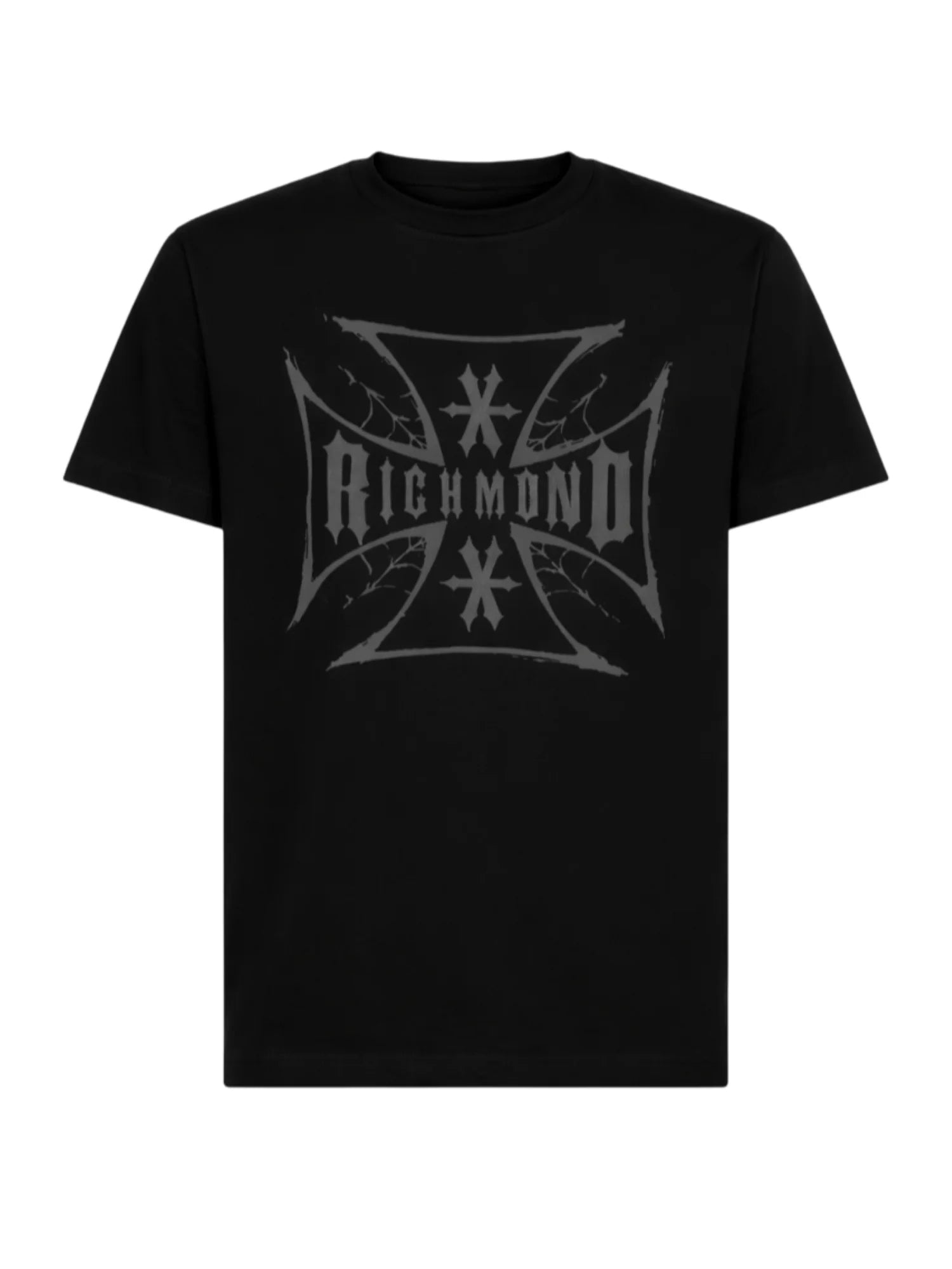 John Richmond T-shirt manica corta con logo strass nero UMP26200TS BLACK John RICHMOND