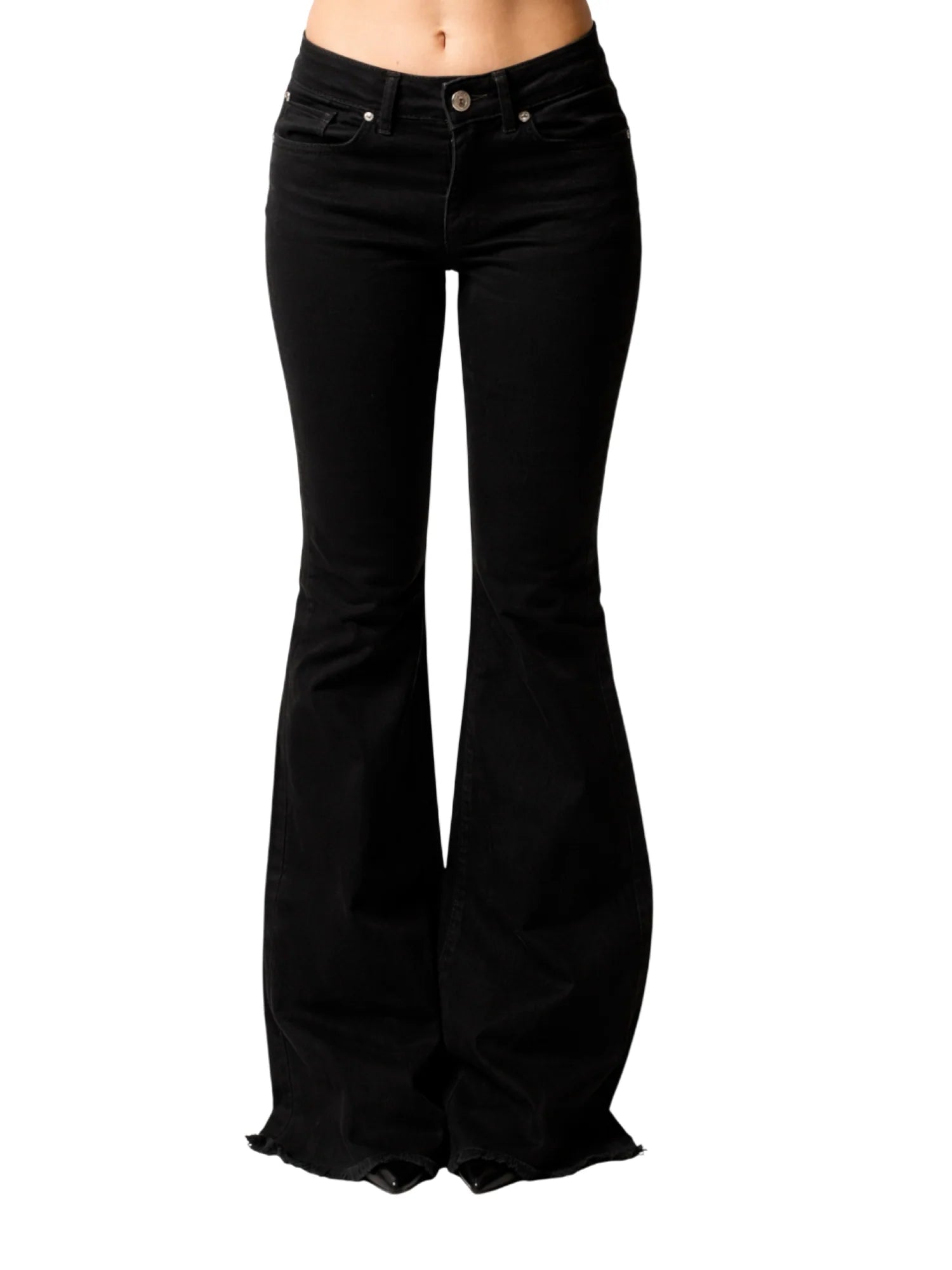 John Richmond jeans a zampa donna Kannawi nero UWP26201JE DENIM BLACK John RICHMOND