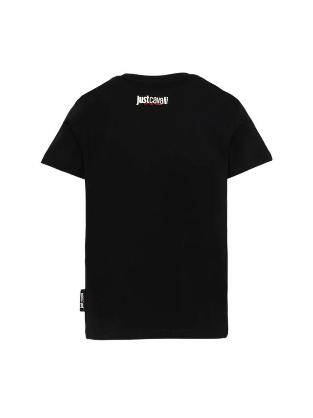 Just Cavalli T-shirt unisex bambino con logo nero JBP26014TS BLACK JUST CAVALLI