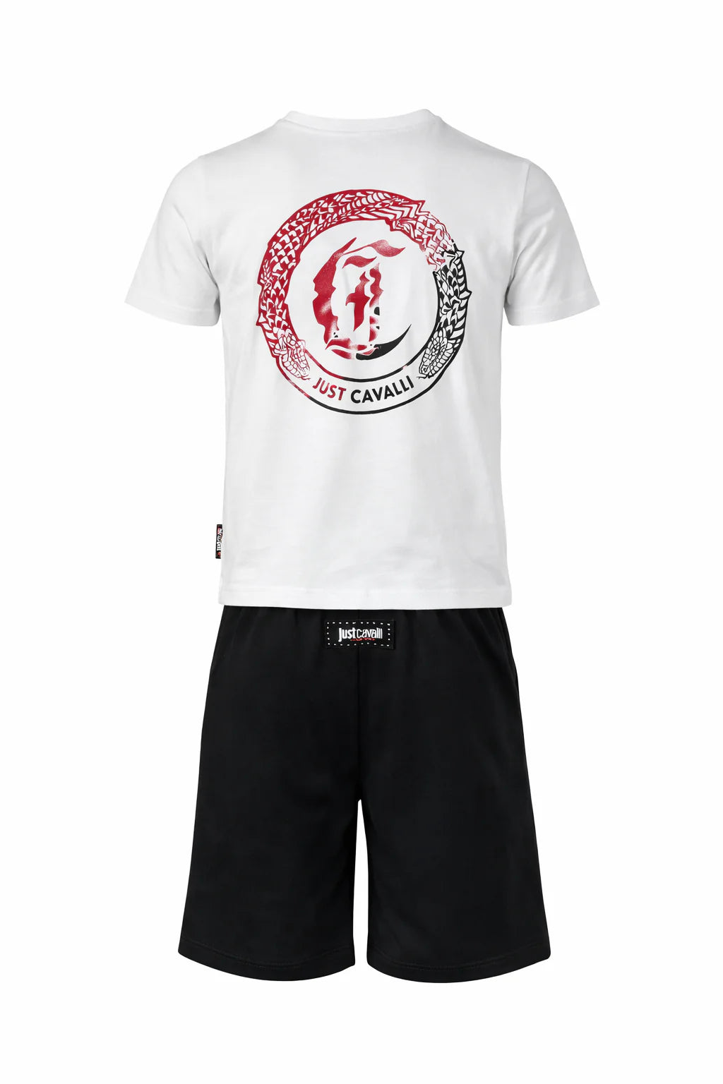 Just Cavalli completo bambino T-shirt e bermuda panna nero JBP26040CJ WHITE CLOUD DANCER-BLACK JUST CAVALLI