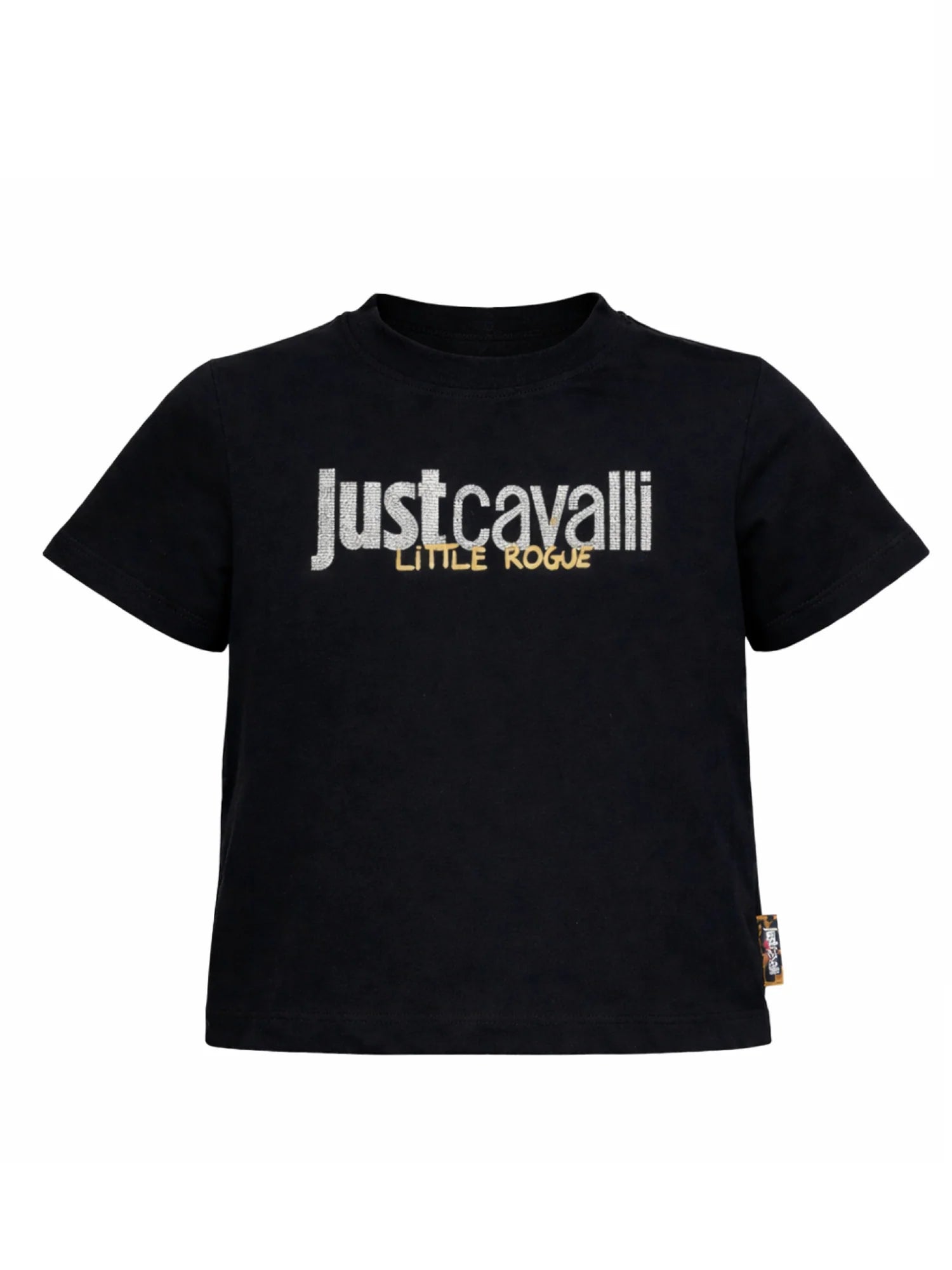 Just Cavalli T-shirt bambina con logo strass nero JGP26195TS BLACK JUST CAVALLI