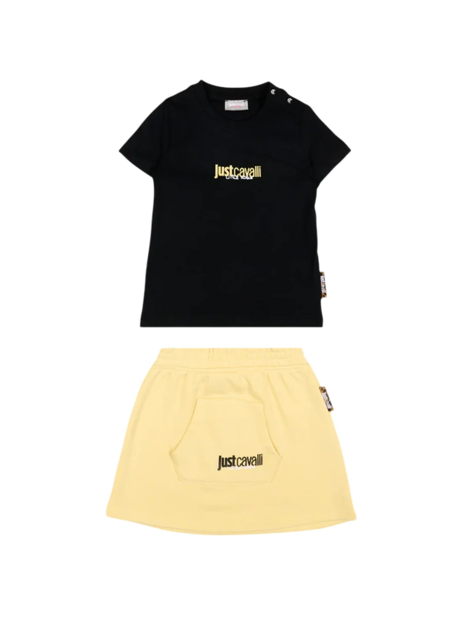 Just Cavalli completo neonata T-shirt e gonna nero giallo JIP26035CJ BLACK-POCORN JUST CAVALLI