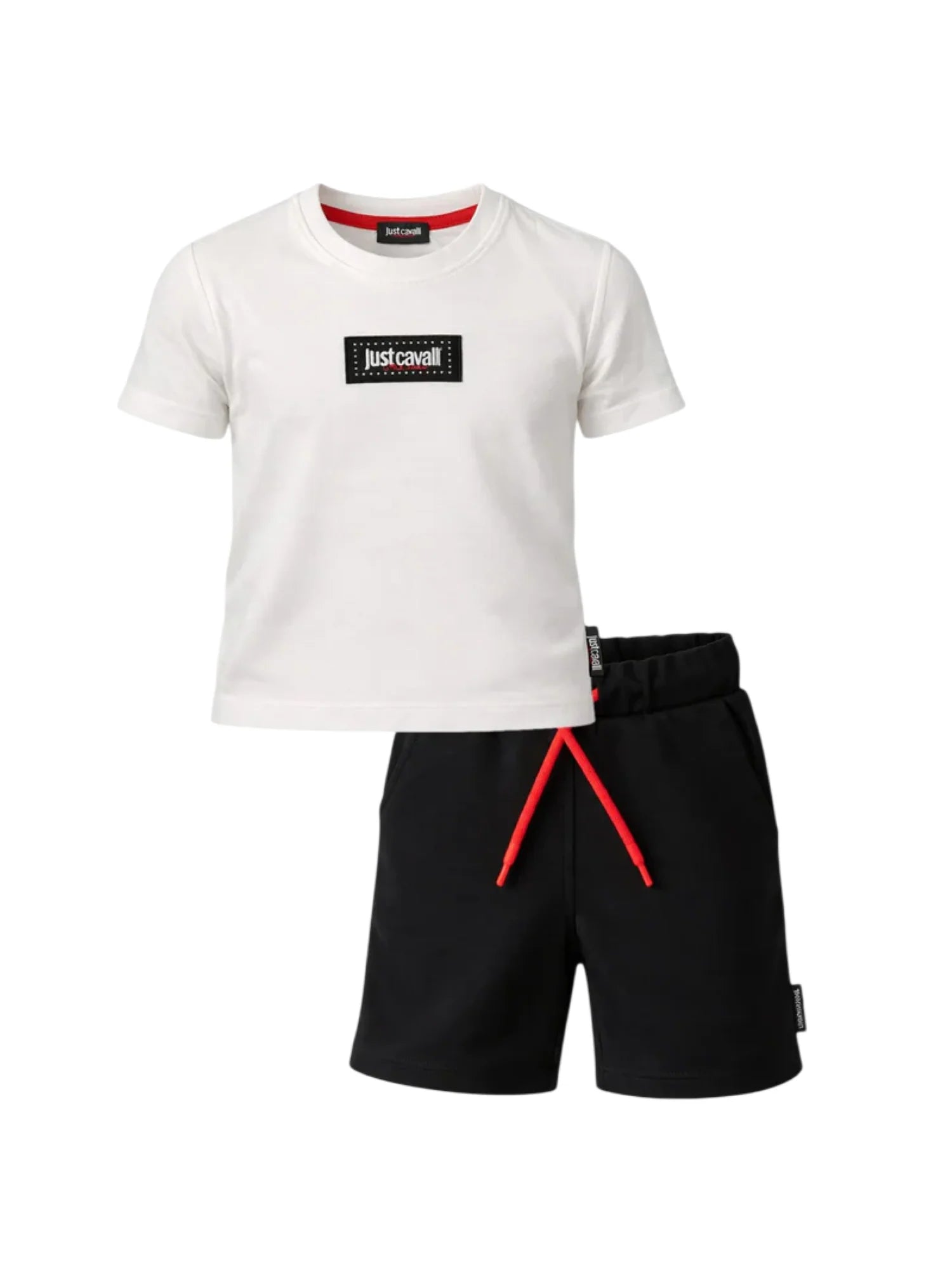 Just Cavalli completo bambino T-shirt e shorts panna nero JIP26059CJ WHITE CLOUD DANCER-BLACK JUST CAVALLI