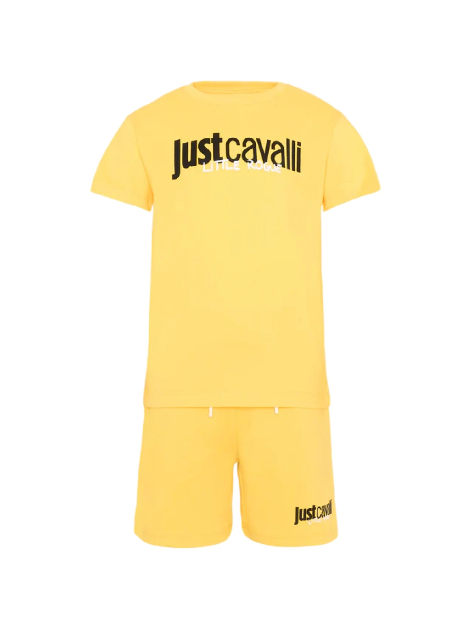 Just Cavalli completo bambino T-shirt e shorts con logo giallo JIP26090CJ YELLOW DAFFODIL JUST CAVALLI