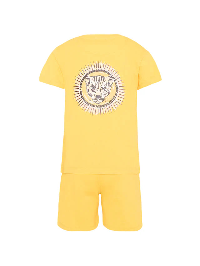 Just Cavalli completo bambino T-shirt e shorts con logo giallo JIP26090CJ YELLOW DAFFODIL JUST CAVALLI