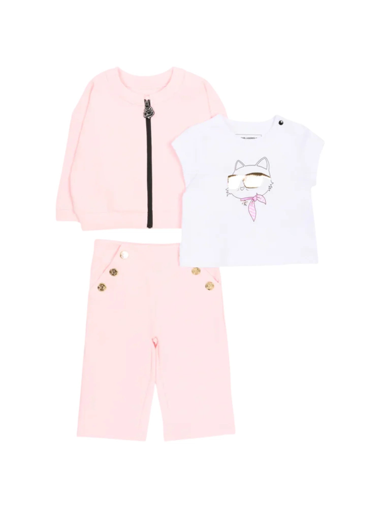 Karl Lagerfeld completo bambina felpa pantaloni T-shirt rosa Z31056 ROSA KARL LAGERFELD KIDS