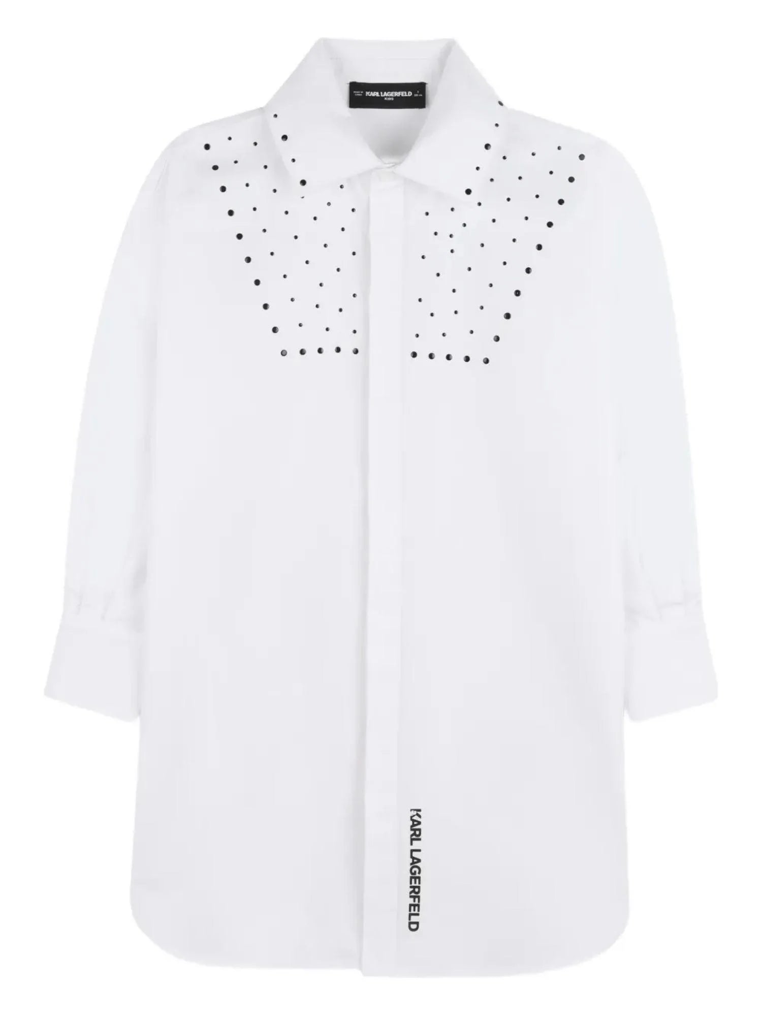 Karl Lagerfeld Jeans abito chemisier con strass bianco Z31141 BIANCO KARL LAGERFELD KIDS