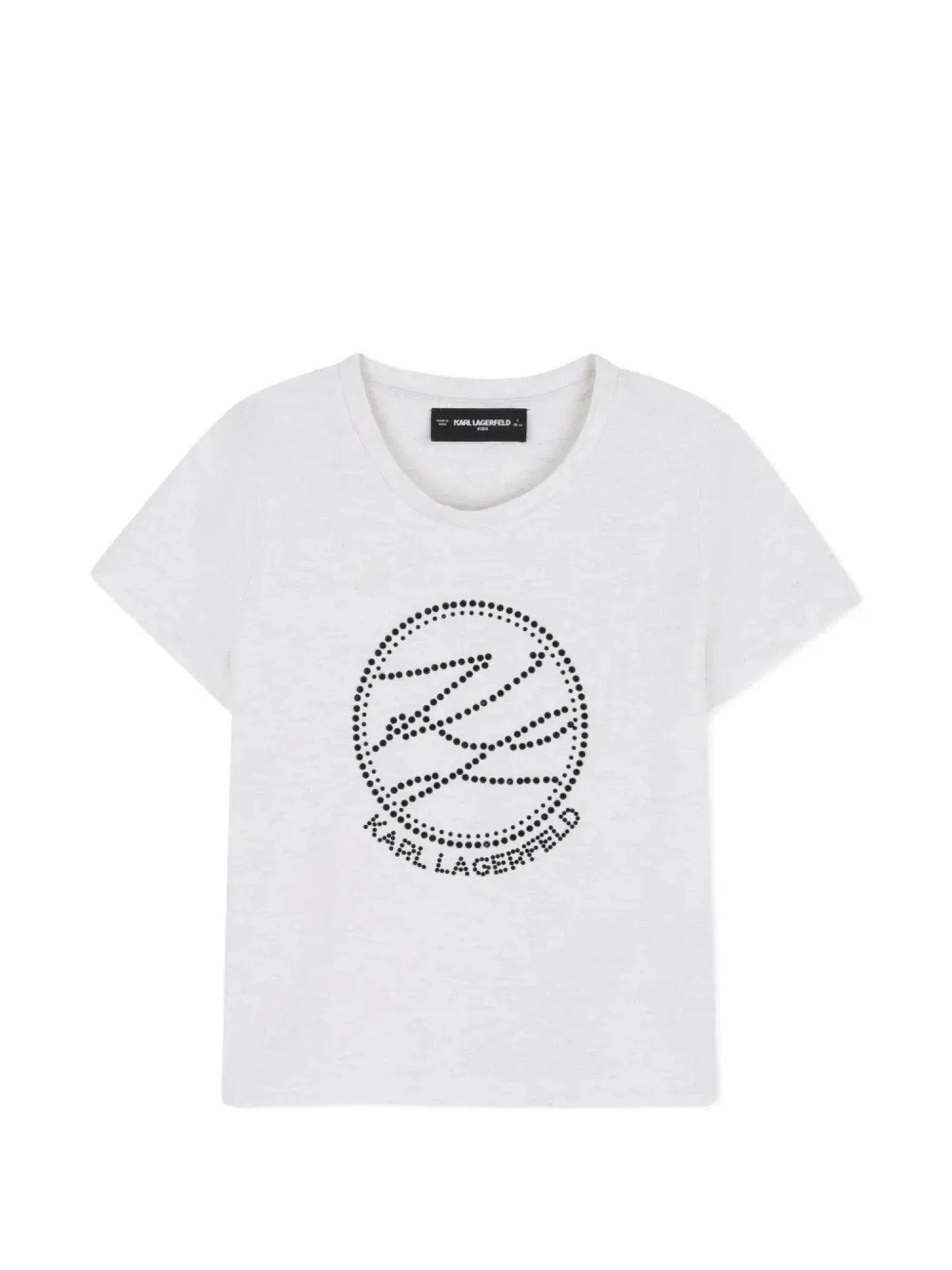 Karl Lagerfeld T-shirt bambina lurex con logo gioiello bianco grigio Z31159 GRIGIO BIANCO KARL LAGERFELD KIDS
