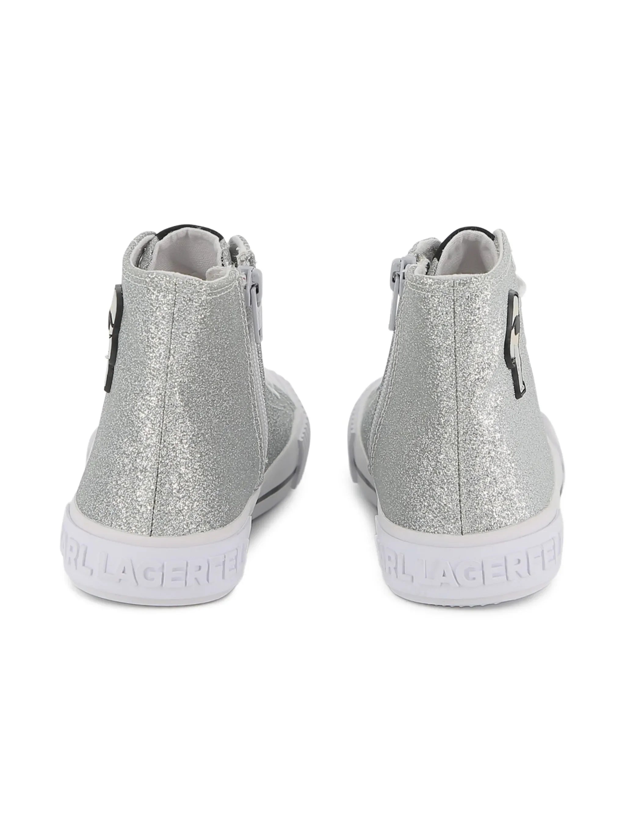 Karl Lagerfeld sneakers in tela glitterata bambina argento Z31171 GRIGIO CHIARO KARL LAGERFELD KIDS
