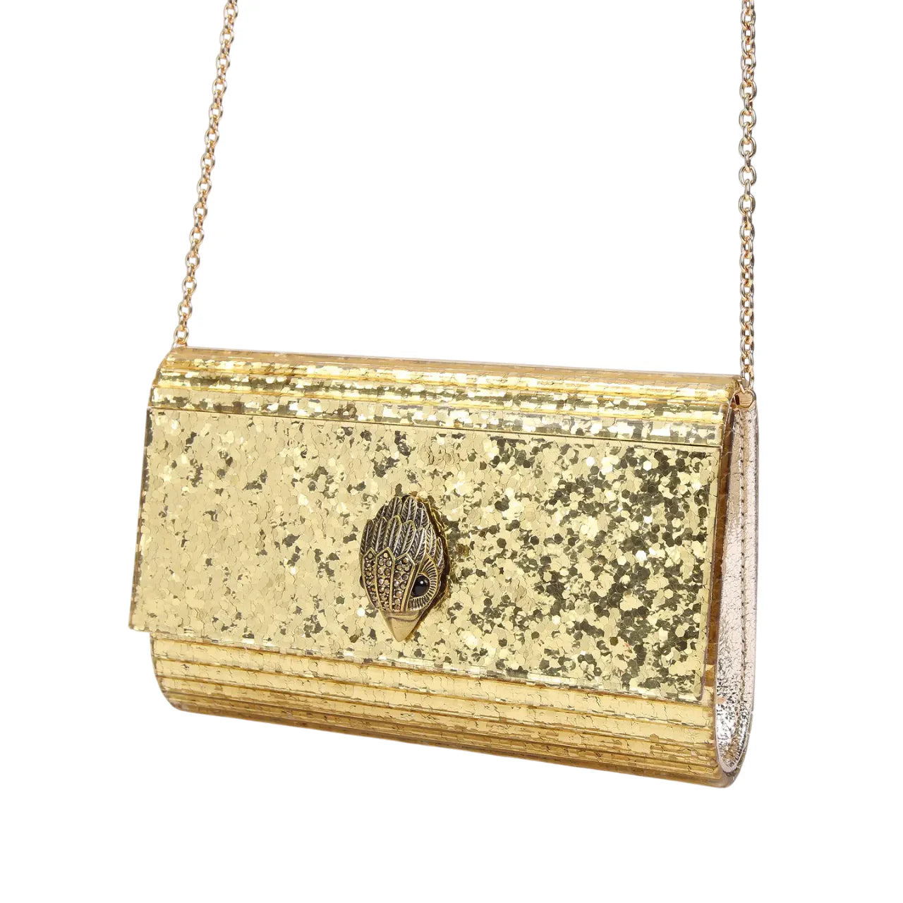 Kurt Geiger clutch Party Eagle con paillettes oro 8764061979 GOLD KURT GEIGER