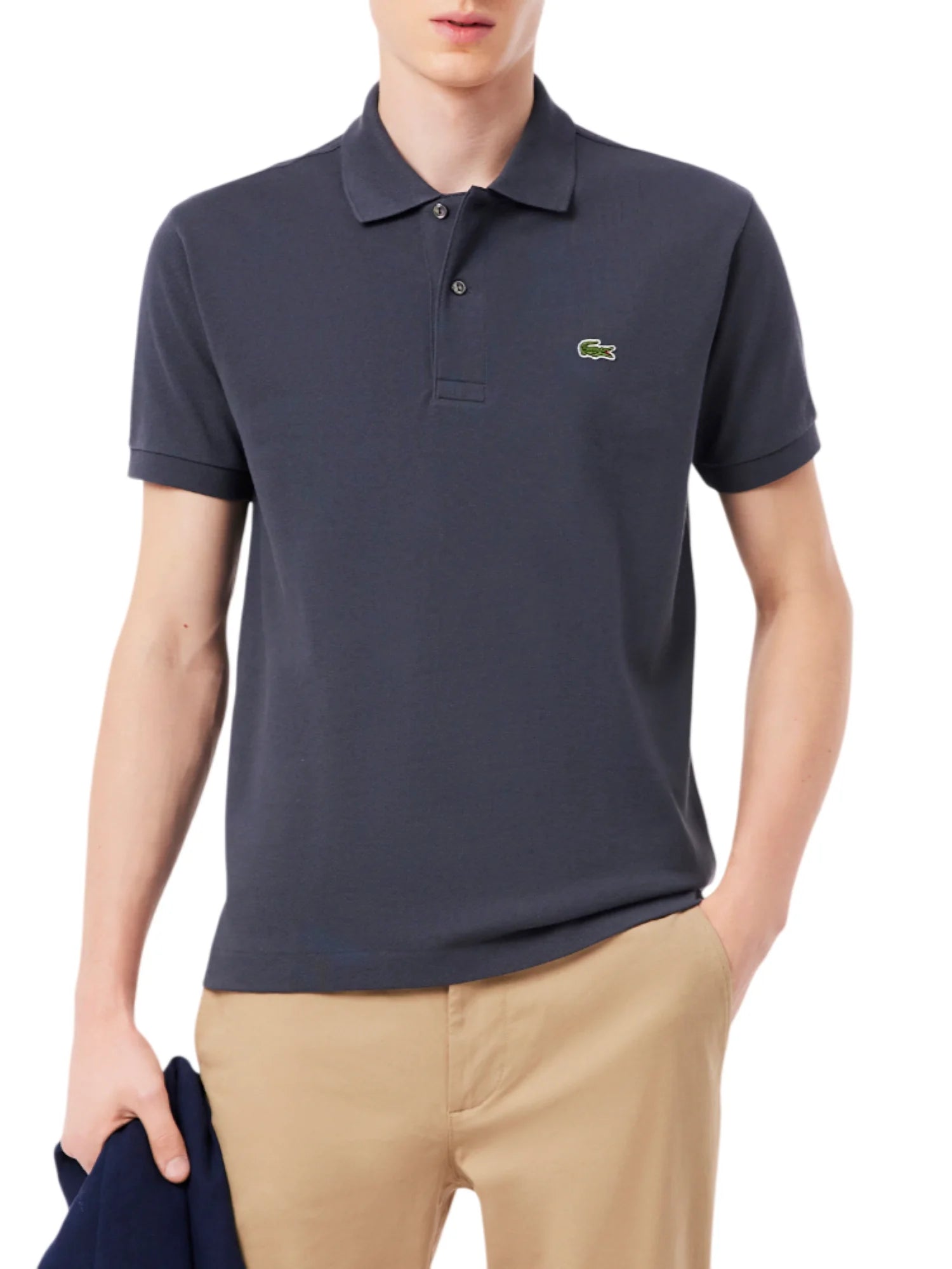 Lacoste polo manica corta 12.12 in piquè grigio scuro 1212 S5T LACOSTE