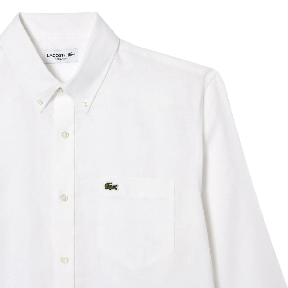Lacoste camicia in lino uomo con tasca bianco CH5692 001 LACOSTE