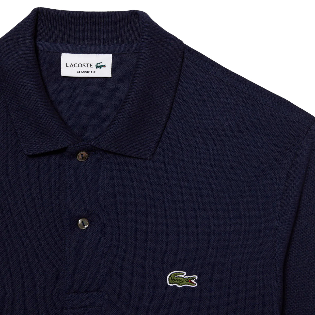 Lacoste polo manica lunga 12.12 in piquè blu navy L1312 166 LACOSTE