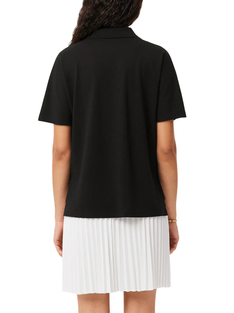 Lacoste polo manica corta donna in piquè nero PF1123 031 LACOSTE