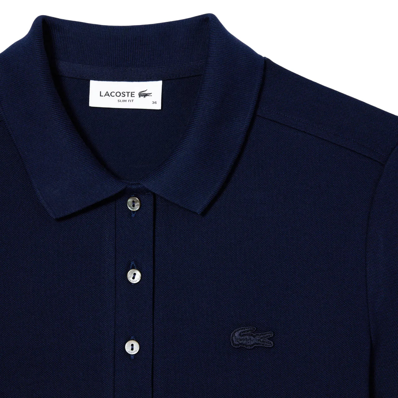 Lacoste polo donna manica corta in piquè blu PF5462 166 LACOSTE