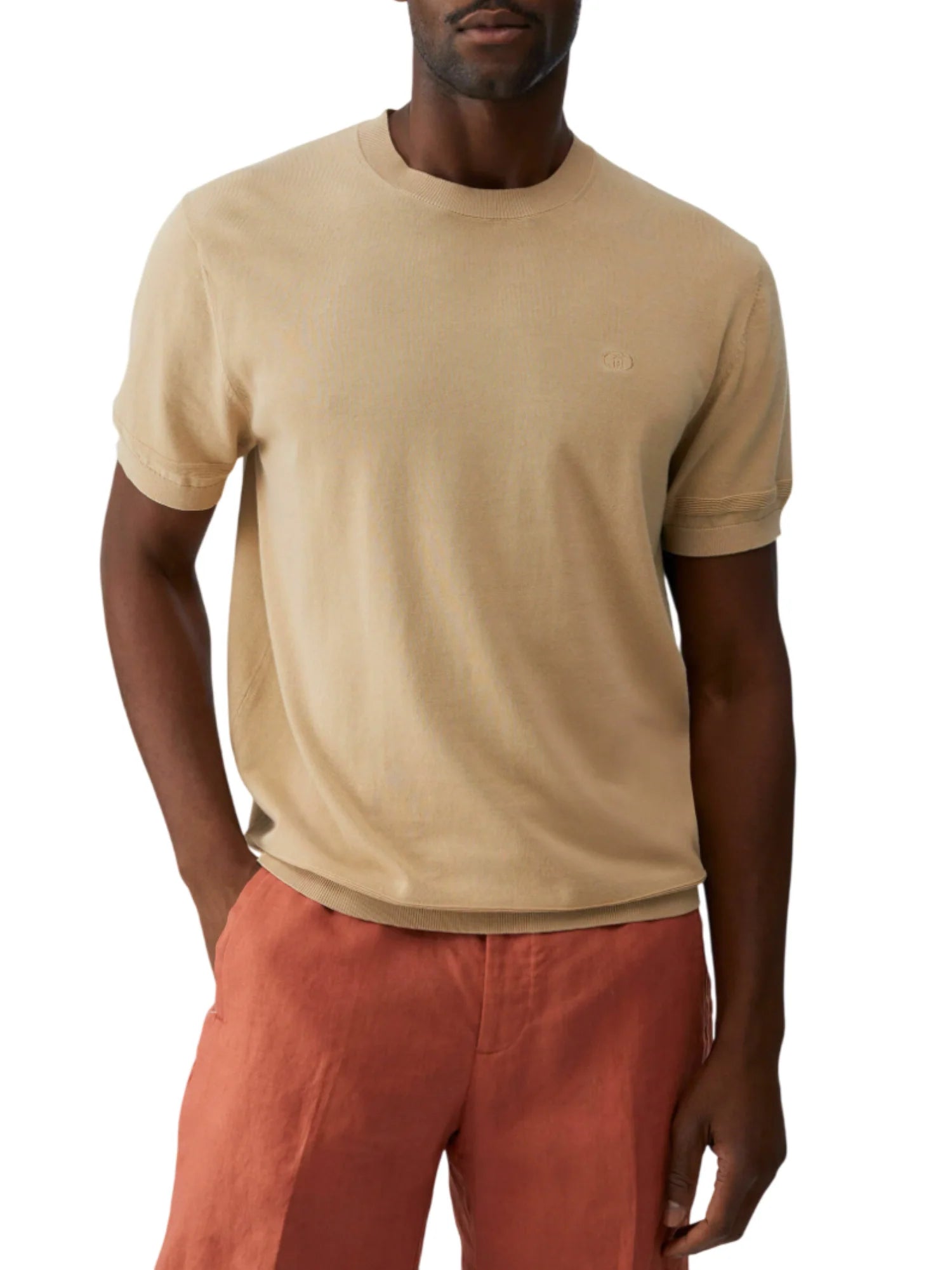 Liu Jo maglia uomo manica corta in cotone beige QA6081MA71P 51307 LIU JO
