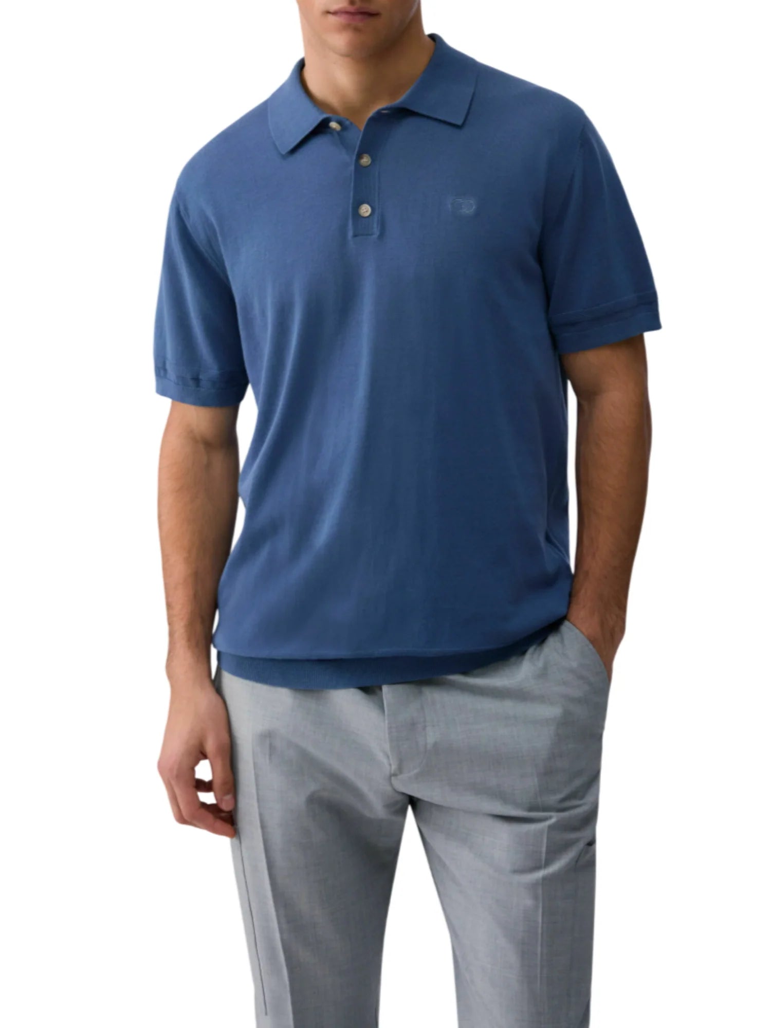 Liu Jo polo in maglia uomo manica corta blu avio QA6082MA71P 83929 LIU JO