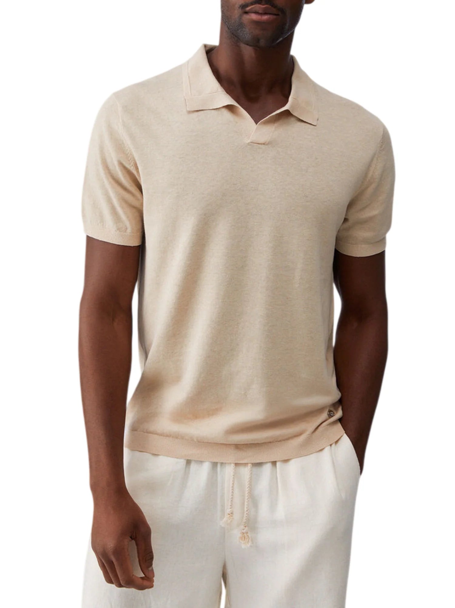 Liu Jo polo in maglia misto lino uomo beige QA6137MA08S 51307 LIU JO