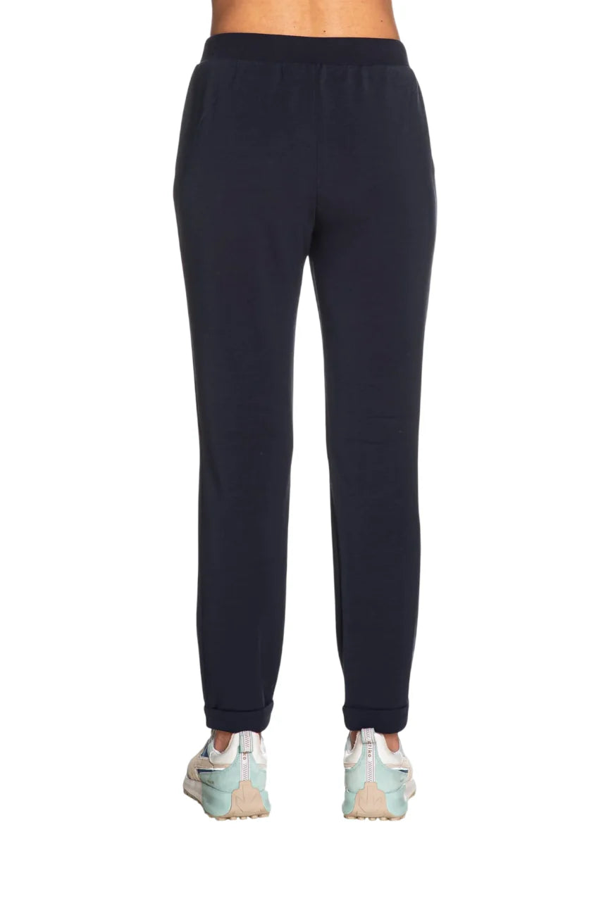 Liu Jo pantaloni joggers con logo strass blu TA6081JS869 93924 LIU JO