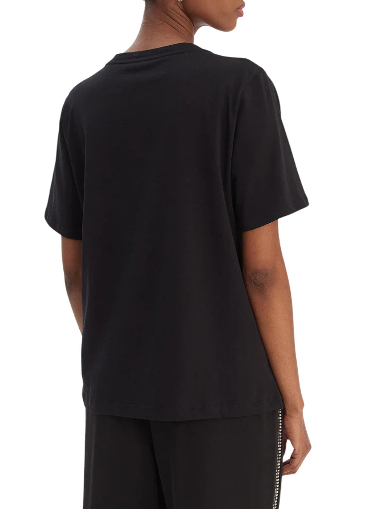 Liu Jo T-shirt manica corta donna con strass nero TA6265JS923 S9053 LIU JO