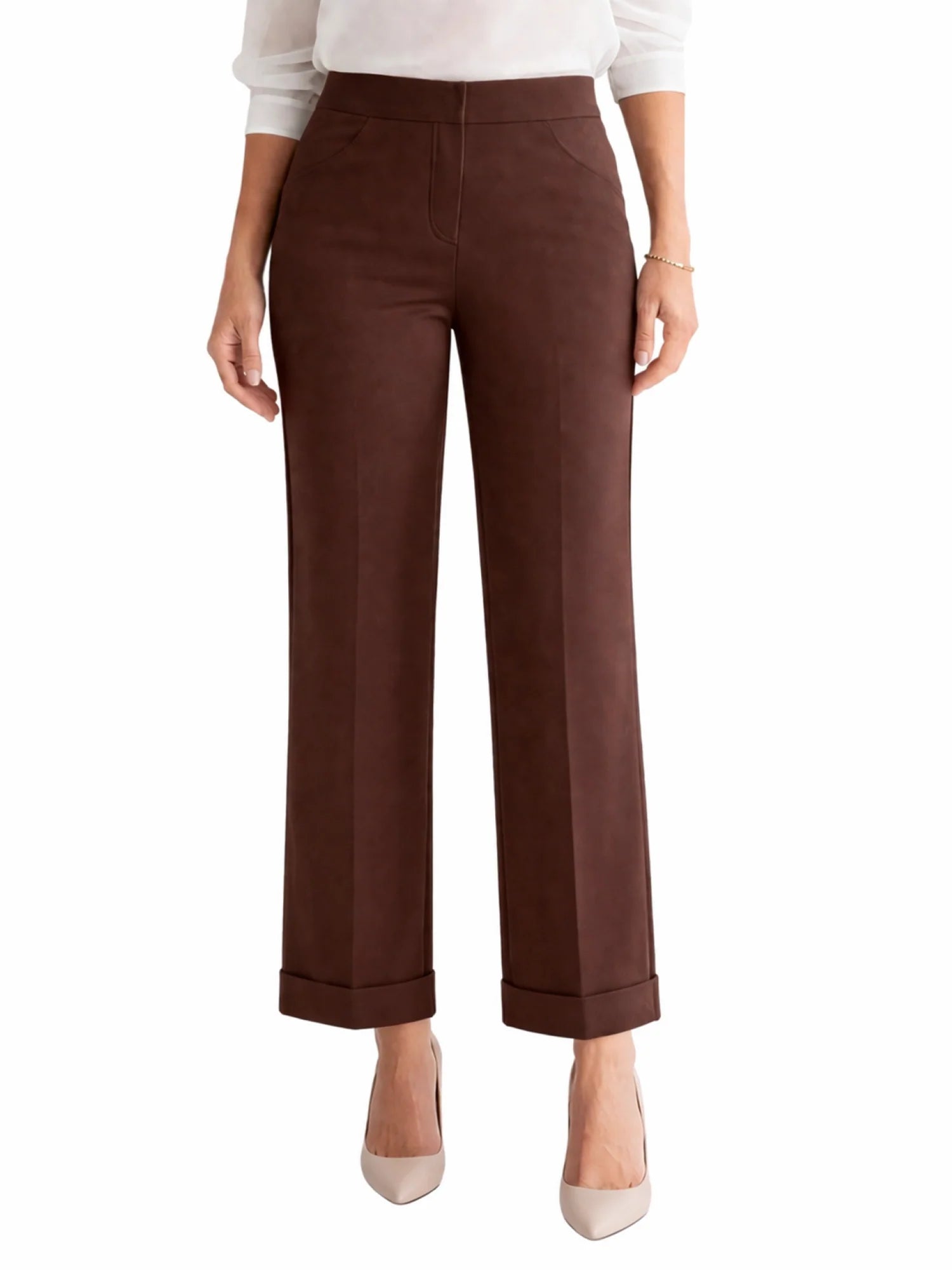 Lola by Sandro Ferrone pantaloni gamba dritta in misto viscosa marrone L12XBFLOGICA CACAO Lola BY S.FERRONE