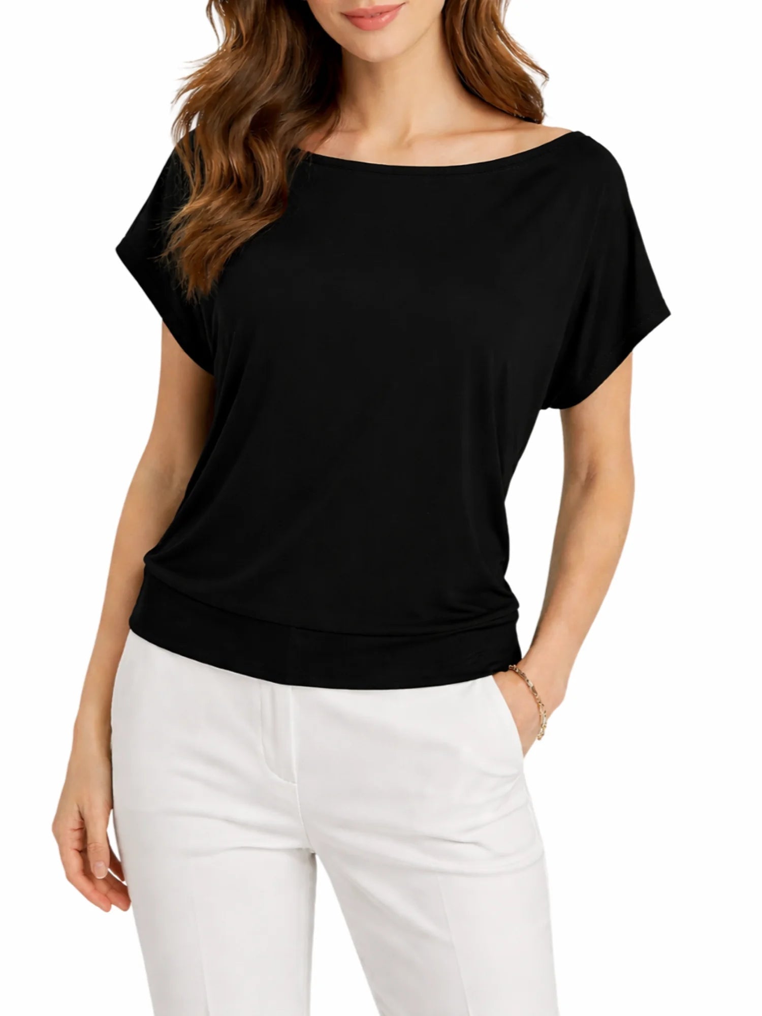 Lola by Sandro Ferrone blusa scollo a barca donna nero L23XBFBISSARE NERO Lola BY S.FERRONE