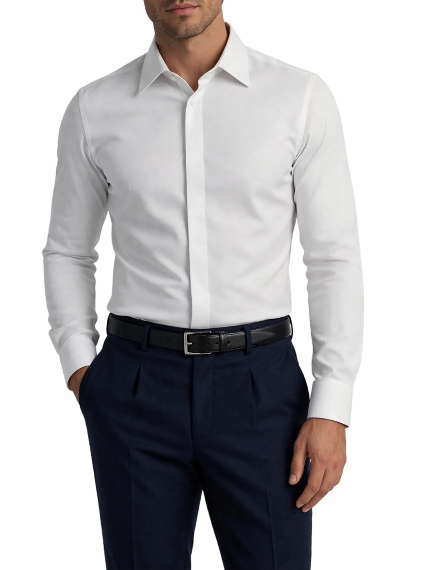 Manuel Ritz camicia uomo manica lunga in cotone bianco 4030E650X-263194 02 MANUEL RITZ