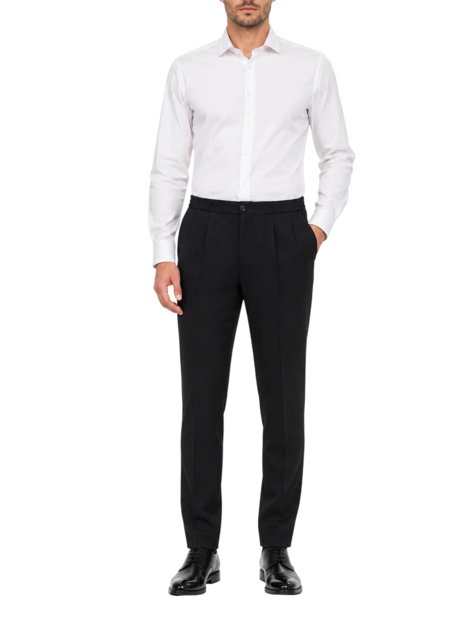 Manuel Ritz pantaloni uomo in fresco lana nero 4032P1678-260002 99 MANUEL RITZ