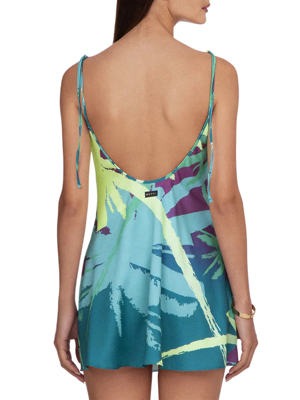 Me Fui abito corto donna in fantasia tropicale verde MF26-SW1601 X44 ME FUI