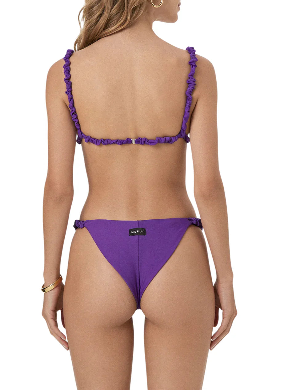Me Fui bikini triangolo e slip con arricciature viola MF26-SW1909 PR ME FUI
