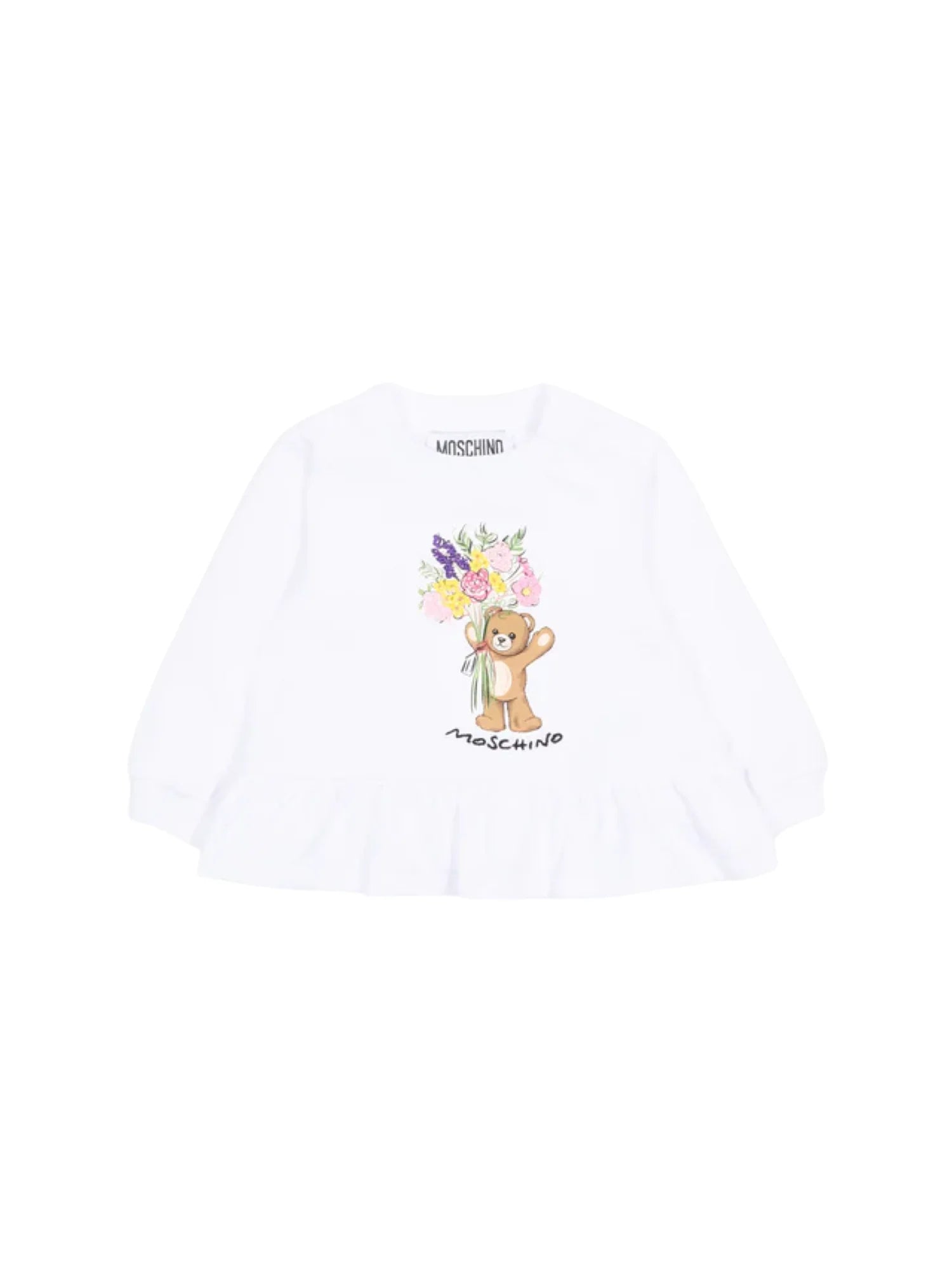 Moschino felpa neonata con stampa orsetto bianco MDF035-LDA00 10101 MOSCHINO