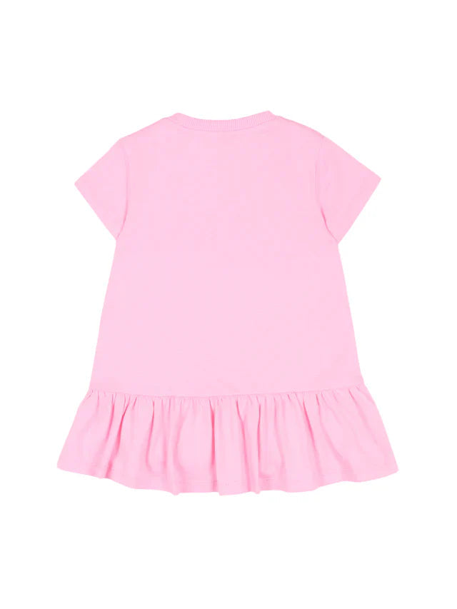 Moschino abito neonata con balza stampa orsetto rosa MDV0DJ-LAA02 51473 MOSCHINO