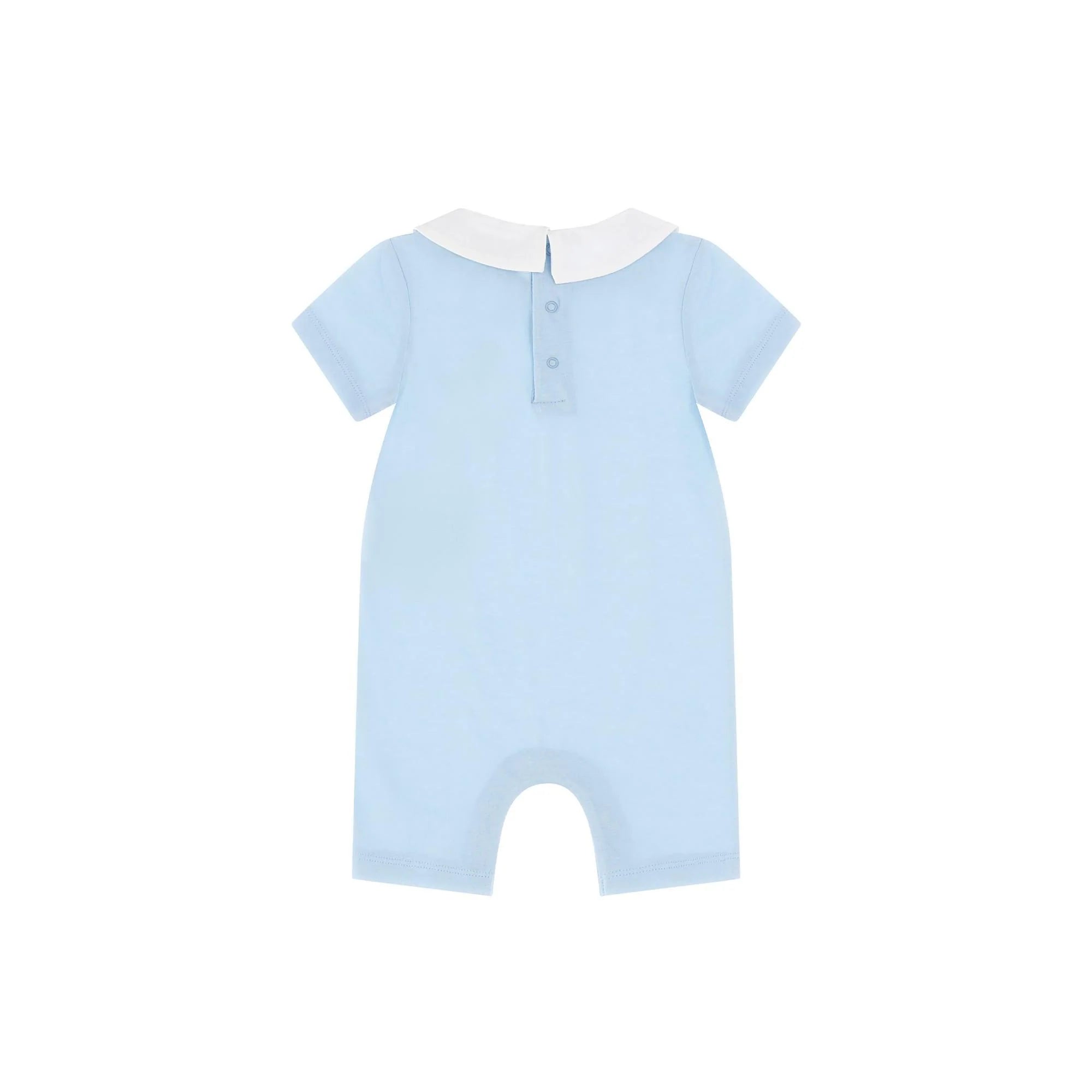 Moschino pagliaccetto neonato manica corta con orsetto celeste MMY03Y-LAA03 40304 MOSCHINO