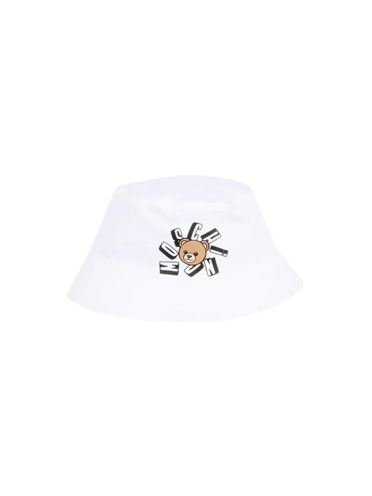 Moschino cappello alla pescatora neonato con orsetto bianco MNX057-LPA01 10101 MOSCHINO