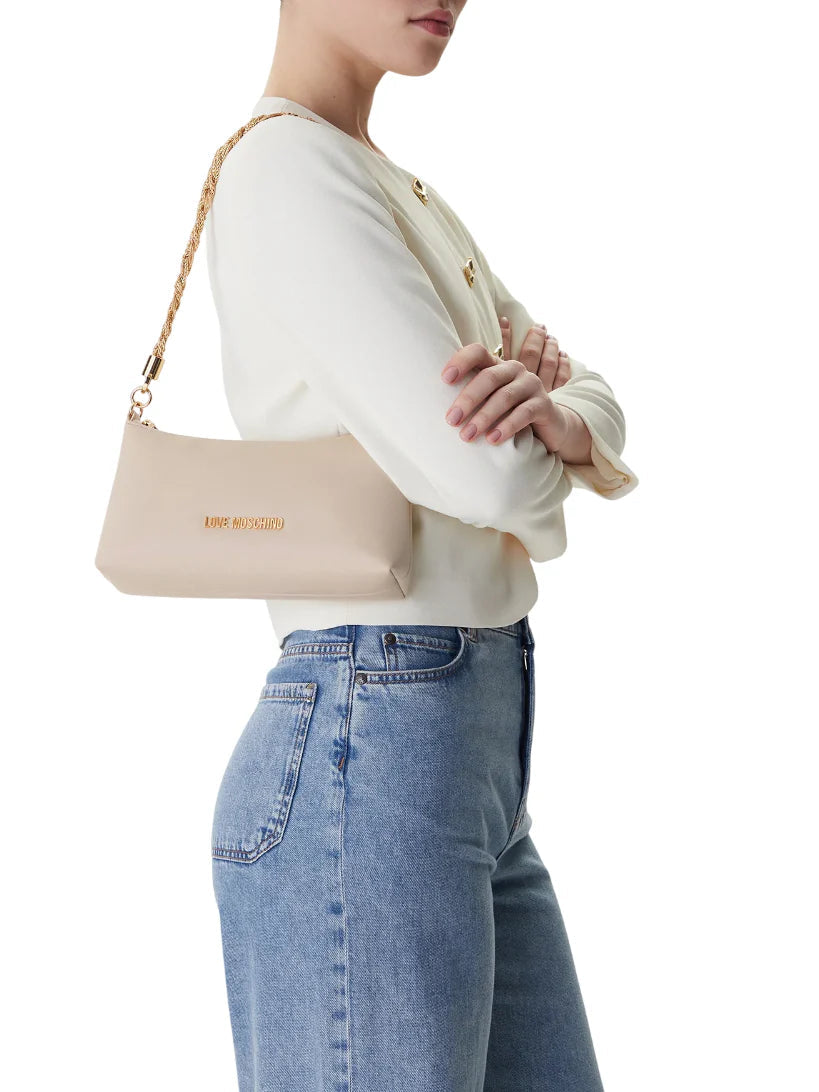 Love Moschino borsa in ecopelle con manico gioiello ecrù JC4143PP1O-LX0 110 MOSCHINO LOVE