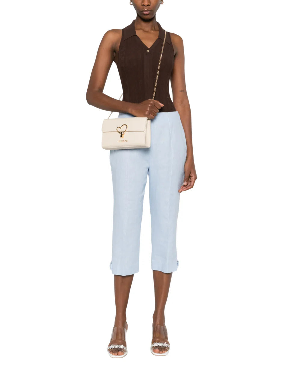 Love Moschino borsa a tracolla in ecopelle martellata ecrù JC4327PP1O-LQ0 110 MOSCHINO LOVE