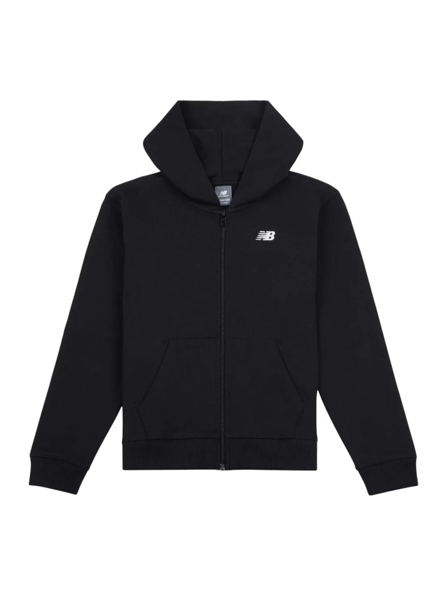 New Balance felpa bambino con zip e cappuccio nero LAKB0057 BK NEW BALANCE