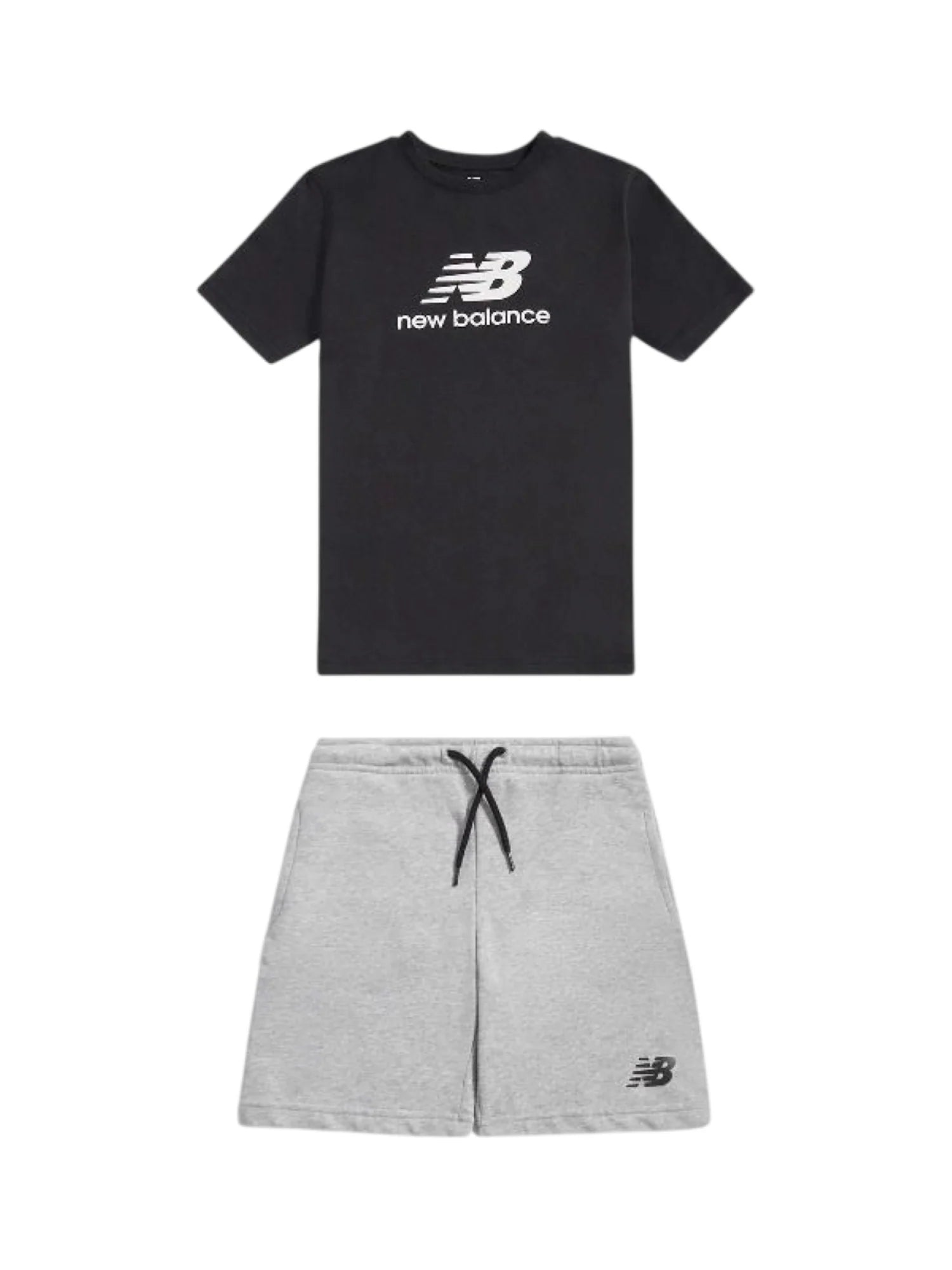New Balance completo estivo bambino con logo nero grigio LAKB0318 BK NEW BALANCE