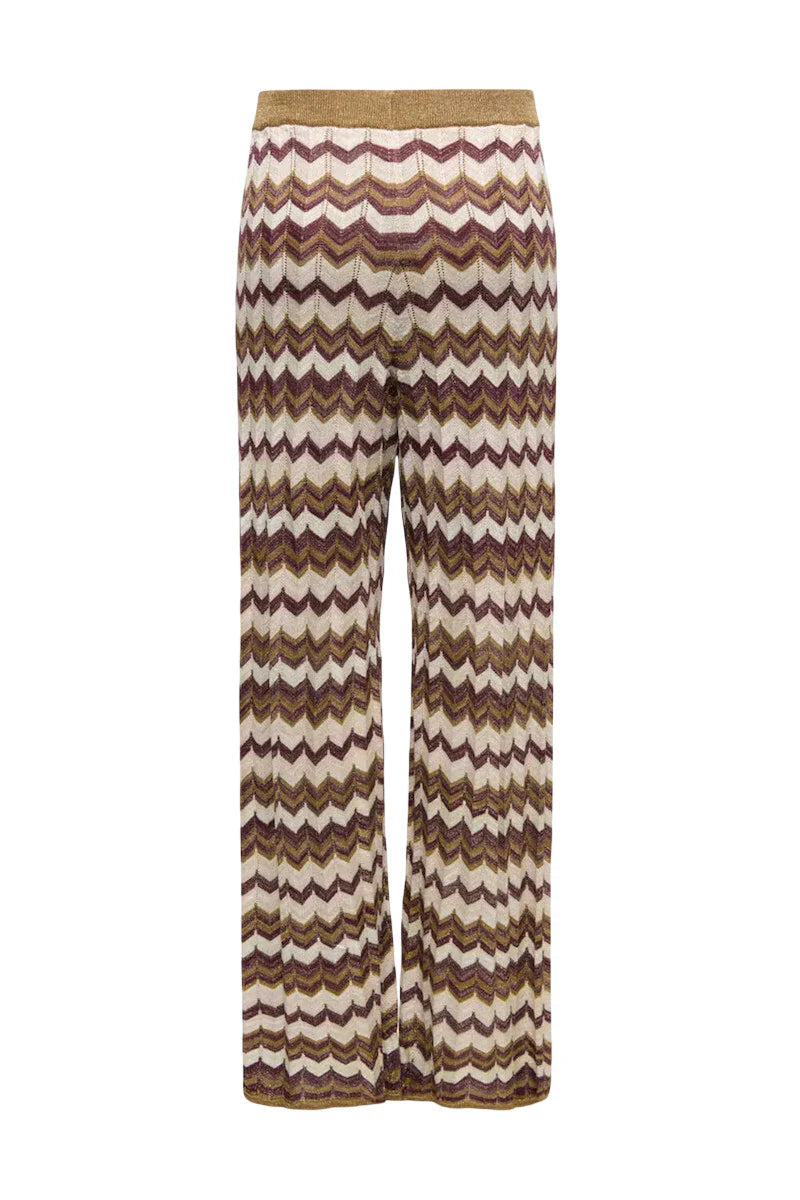Only pantaloni wide leg in fantasia chevron lurex multicolor 15369997 FOXTROT GRAPE W-CLOUD D-PALE L ONLY