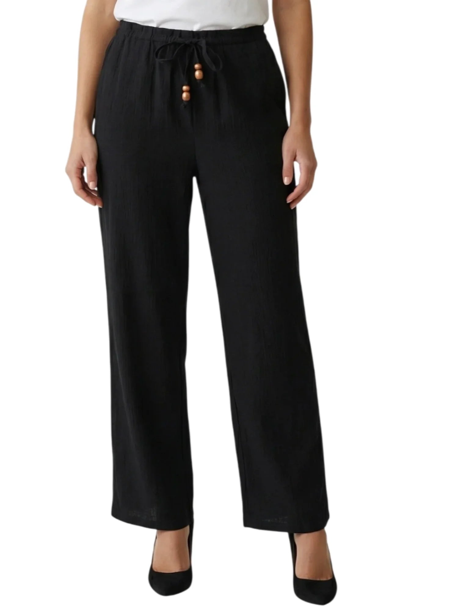 Only pantaloni donna gamba dritta misto viscosa nero 15370054 BLACK ONLY