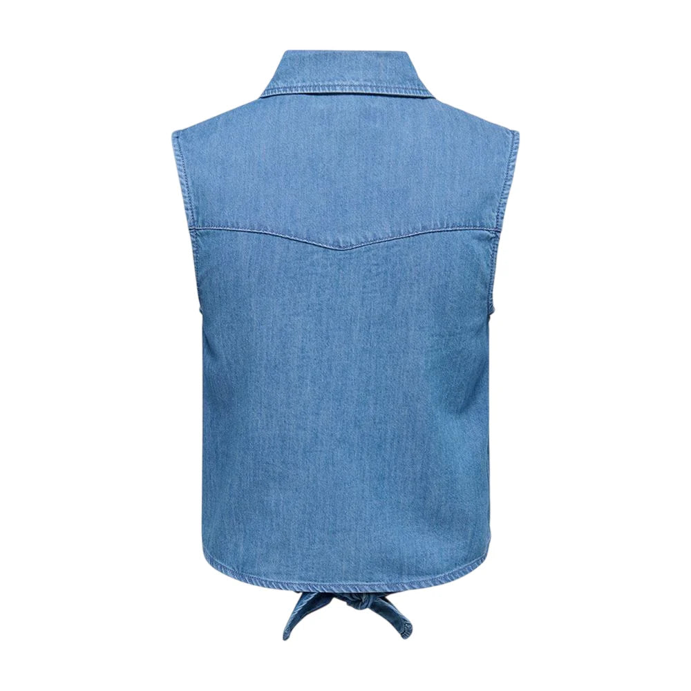 Only camicia smanicata donna in denim lavaggio blu 15371175 MEDIUM BLUE DENIM ONLY