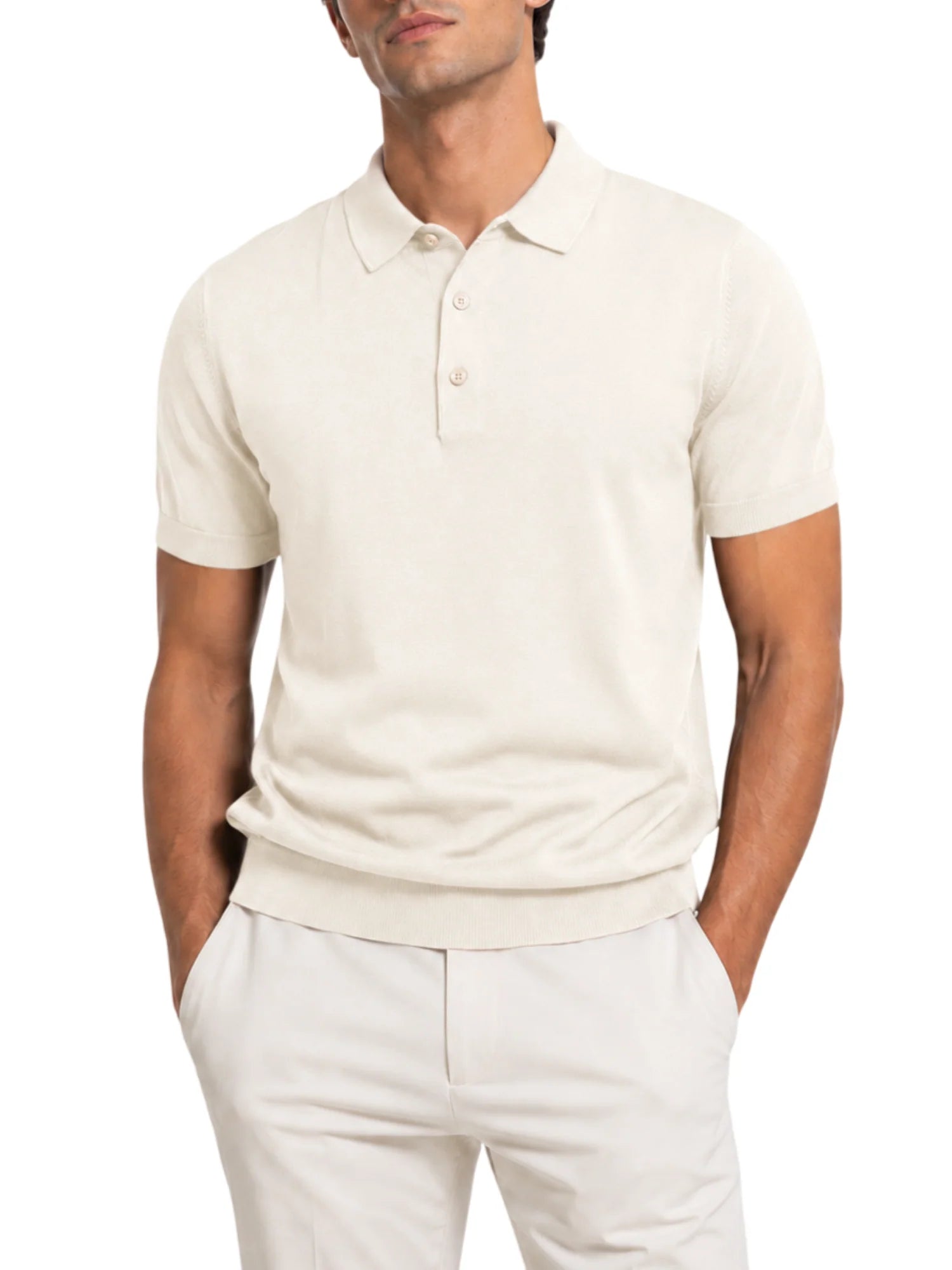 Opificio polo uomo in maglia maniche corte panna 660103 OFF WHITE Opificio 4.0