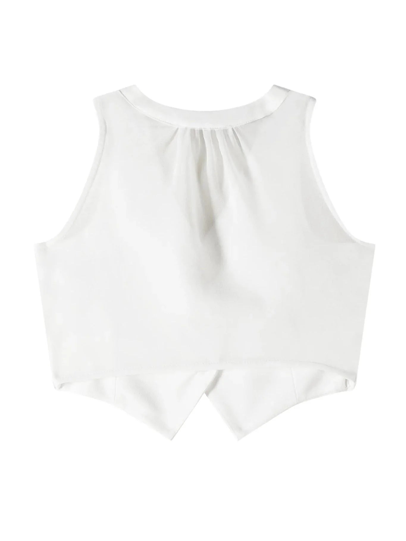 Patrizia Pepe gilet bambina in georgette e crepe bianco 7C0273-A555 W146 PATRIZIA PEPE