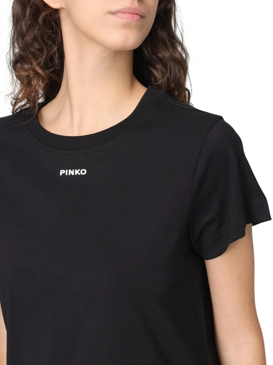 Pinko T-shirt manica corta Basico con logo nero 100373-A34F Z99 PINKO