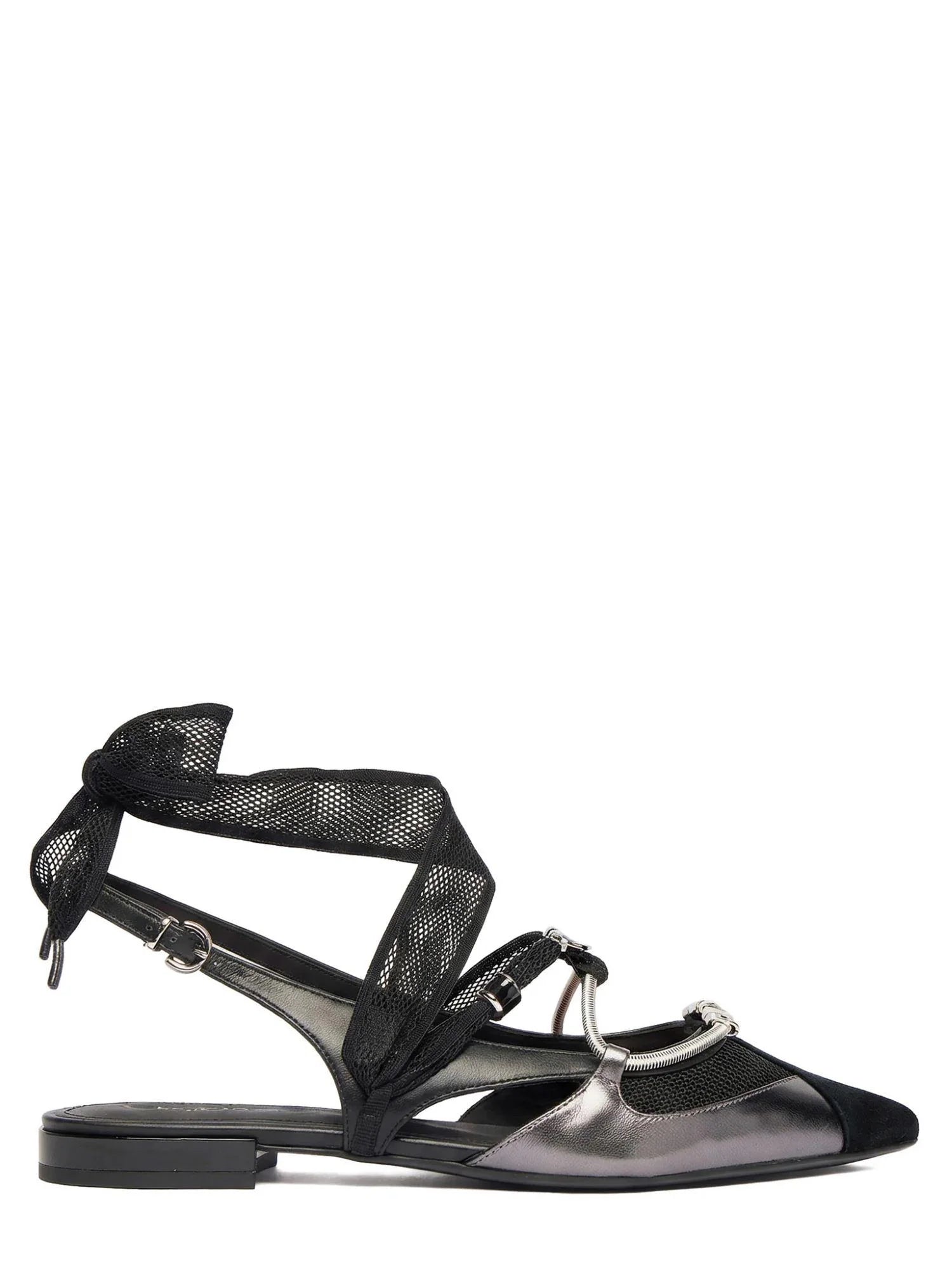 Pinko ballerine slingback a punta Gianira con lacci nero SD0547P003 Z99 PINKO